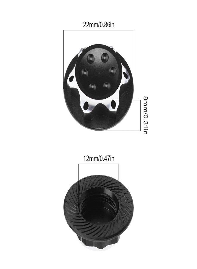 Micro Traders 4Pcs RC Car 17mm Hex Wheel Nut Anti-Dust Cover Nut Replacement Fit for 1/8 RC Car Model RC Off-Road Truck Compatible with Redcat Compatible with E-Revo, Black - Image 4